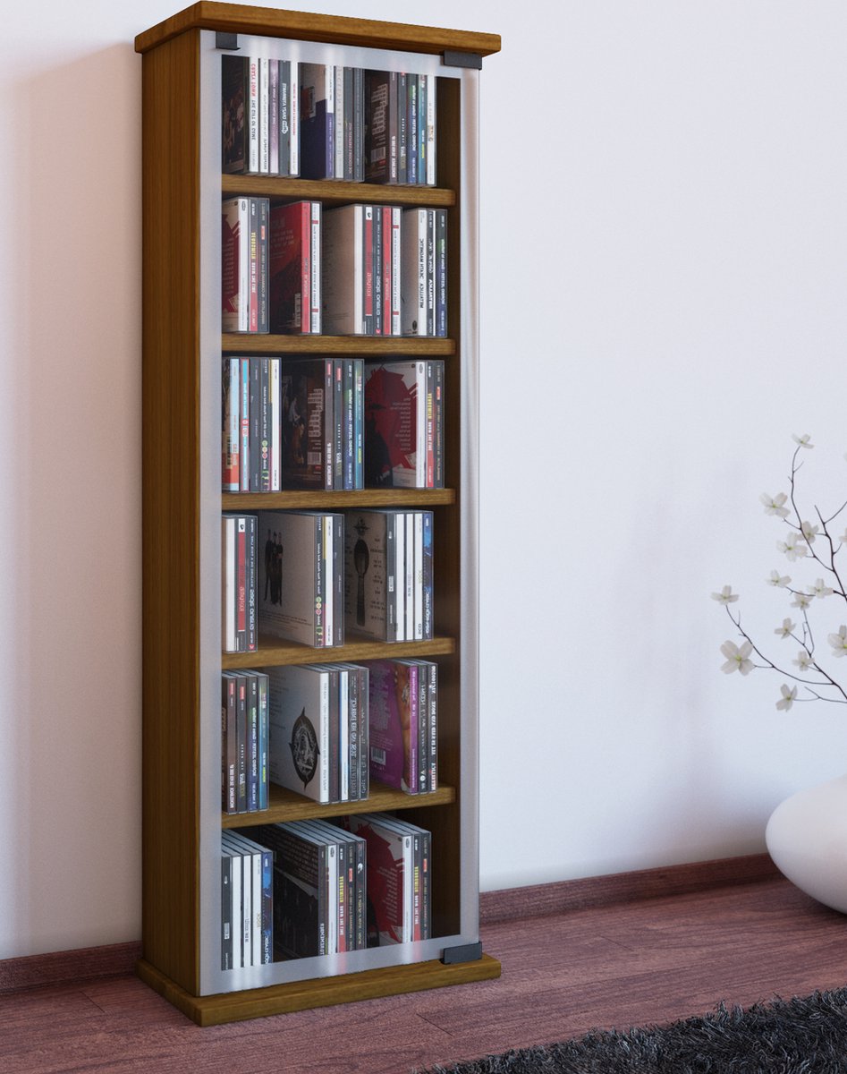 Classic Wandkast , Cd-toren 6 Planken. - Zwart