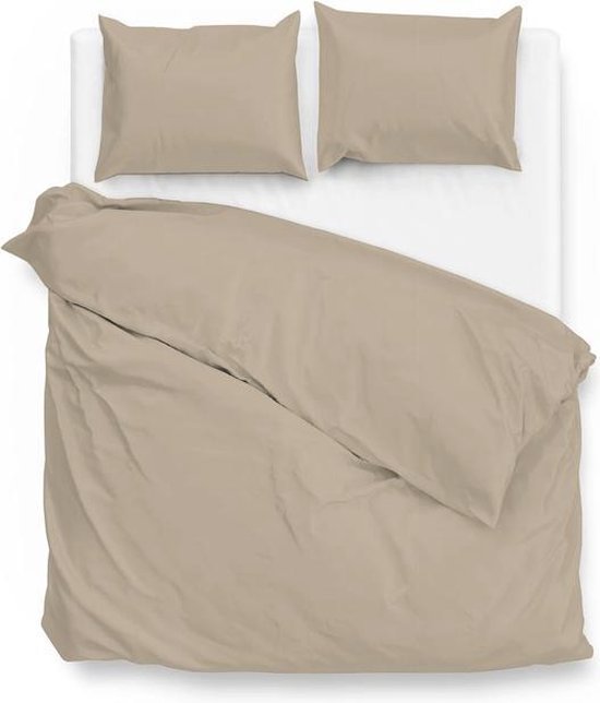 Zo Home Satinado Dekbedovertrek - Lits-jumeaux (260x200/220 Cm + 2 Slopen) - Katoen Satijn - Forest Sand - Bruin