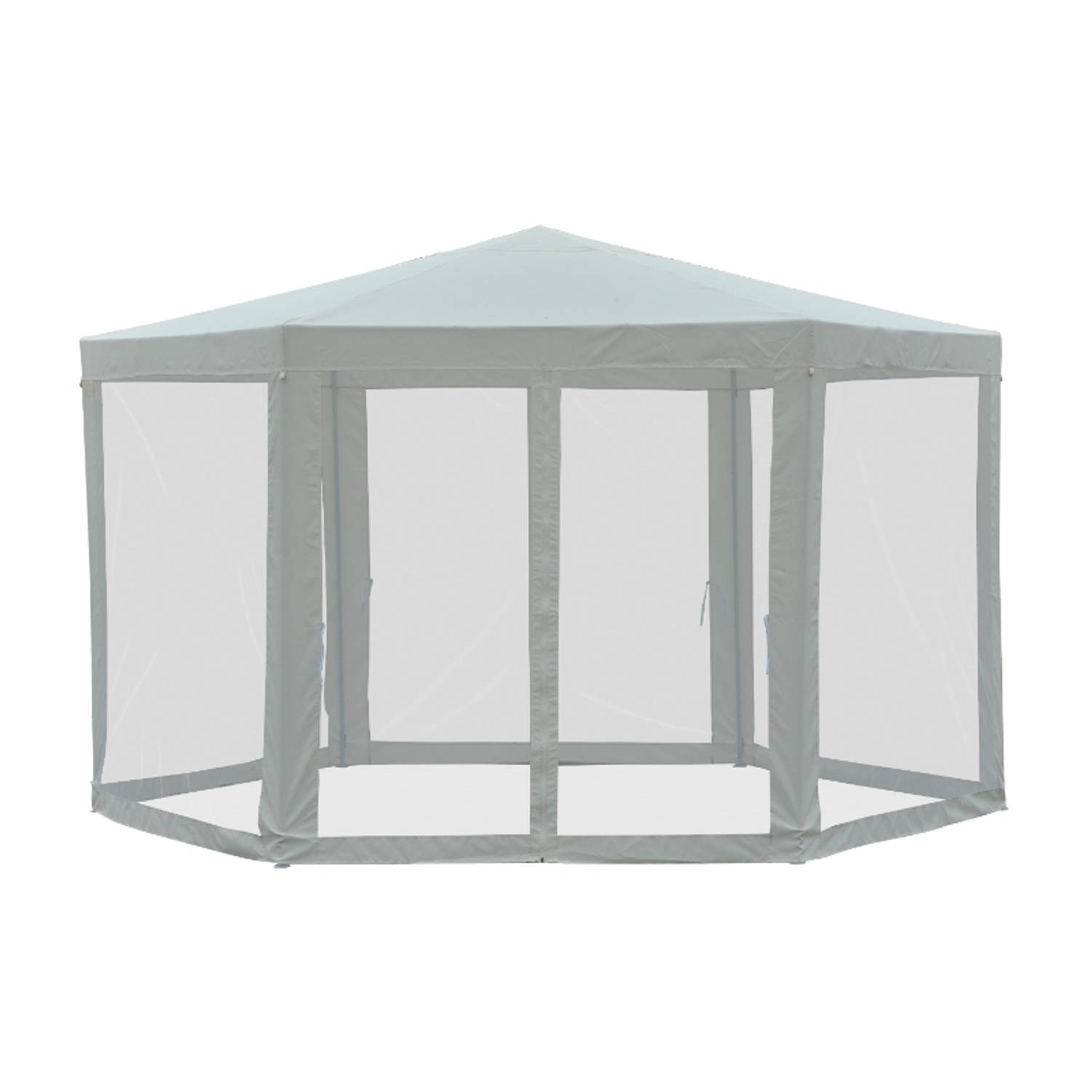 Tuinpaviljoen - Paviljoen - Partytent - Modern Ontwerp - Klamboe Mesh Zijwanden - Zeshoekig - 3 ,9 X 3,9 M - - Beige