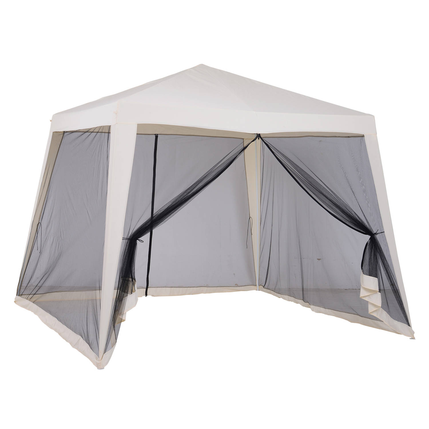 Tuinpaviljoen - Paviljoen - Partytent - 4 Klamboe Mesh Zijwanden - 3 X 3 M - - Beige