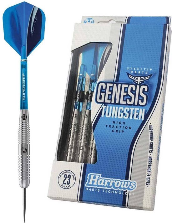 Harrows Dartpijlen Genesis Tungsten Steeltip - Blauw
