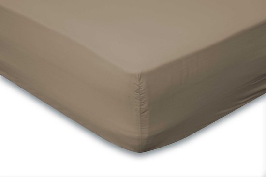 Elegance Hoeslaken Katoen Perkal 35cm Hoekhoogte - Zand 180x210/220cm - Beige