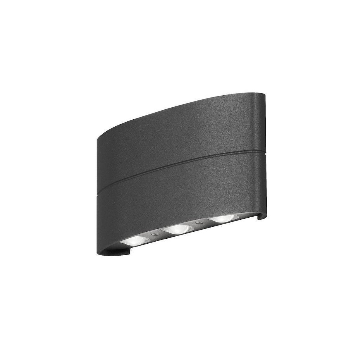 Konstsmide Wandlamp Chieri Led 19 Cm 400lm Aluminium Antraciet - Grijs
