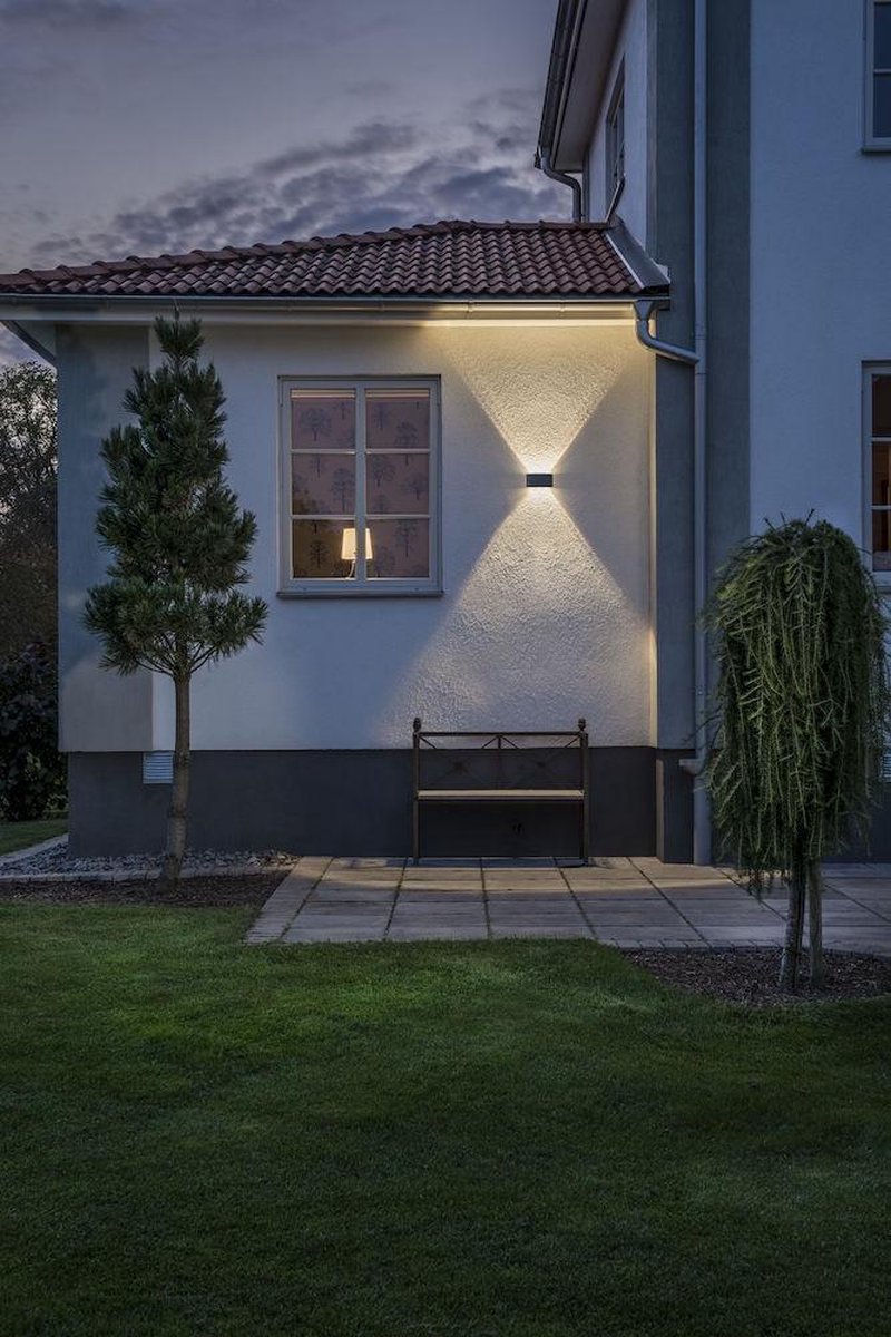 Konstsmide Wandlamp Chieri Led 19 Cm 400lm Aluminium Antraciet - Grijs