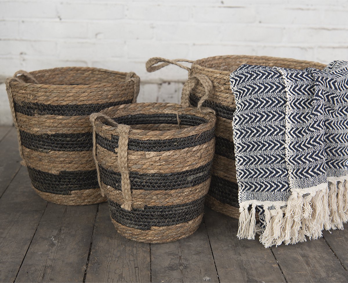 Clayre & Eef e Manden (3) Ø 33*33 / Ø 28*30 / Ø 24*26 Cm 6ro0549 - Bruin