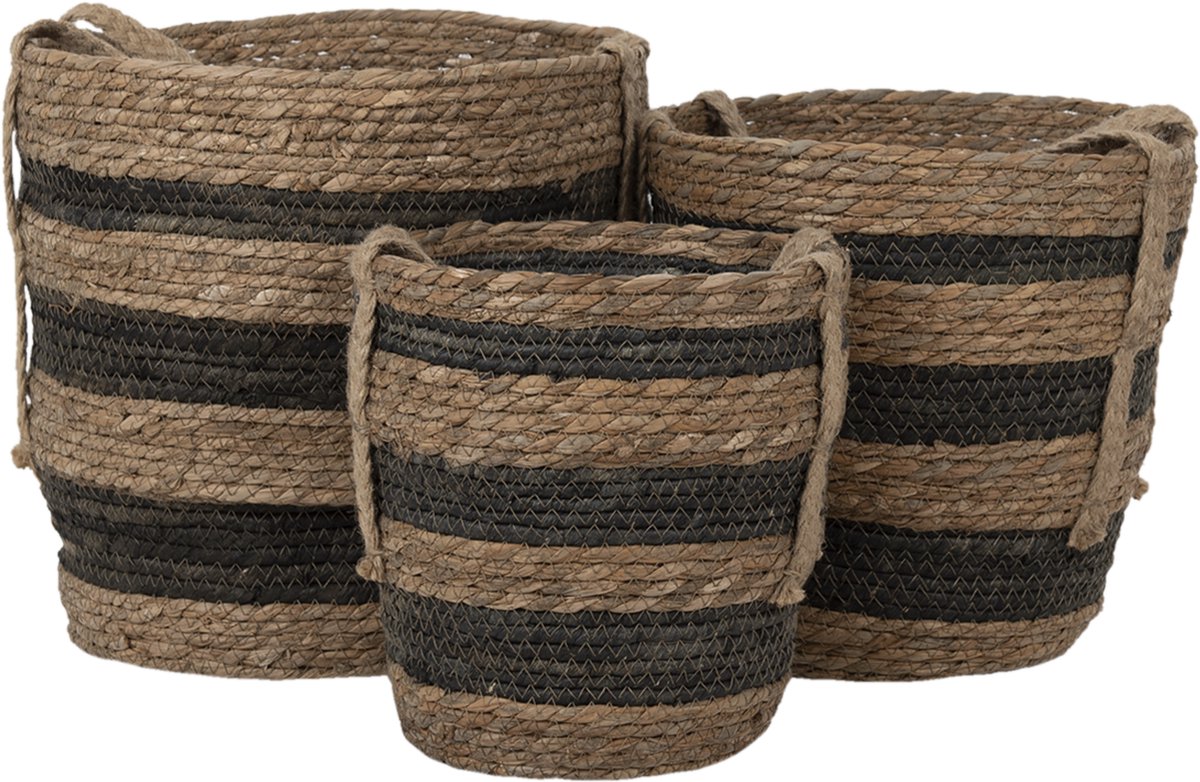 Clayre & Eef e Manden (3) Ø 33*33 / Ø 28*30 / Ø 24*26 Cm 6ro0549 - Bruin