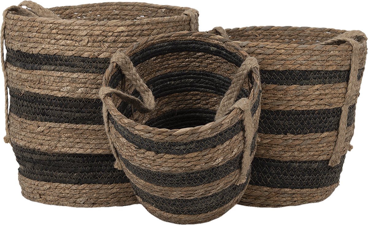 Clayre & Eef e Manden (3) Ø 33*33 / Ø 28*30 / Ø 24*26 Cm 6ro0549 - Bruin