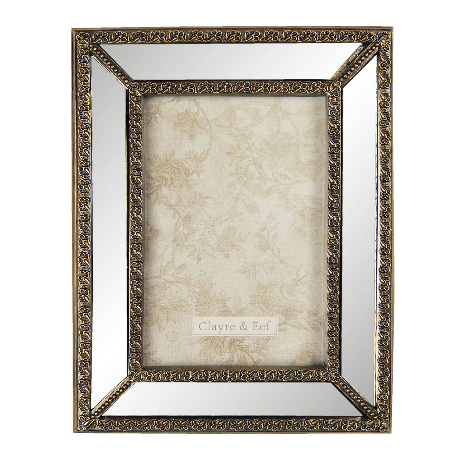 Clayre & Eef Fotolijst 16*2*21 Cm / 10*15 Cmkleurig - Goud