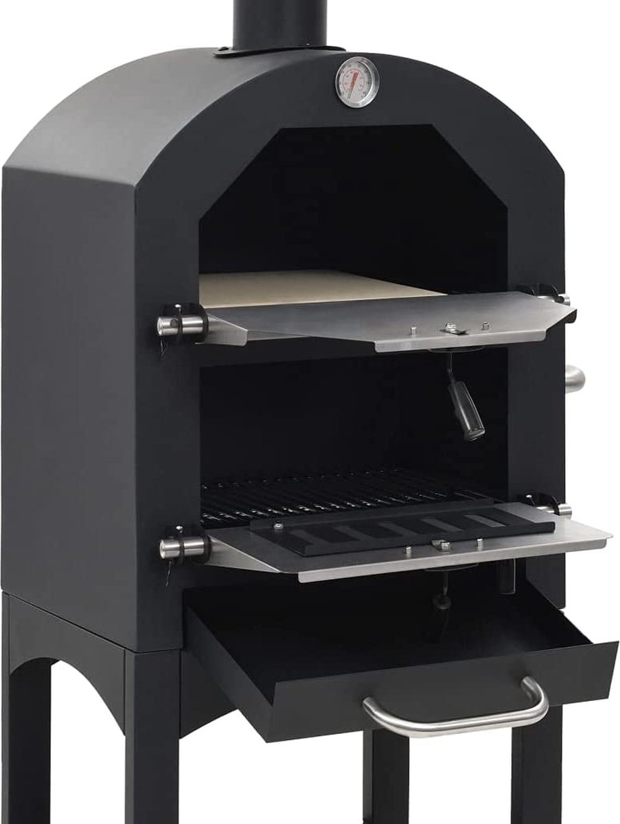 VAGGAN Bbq Pizzaoven In 1/zilver - X85300070 - Zwart