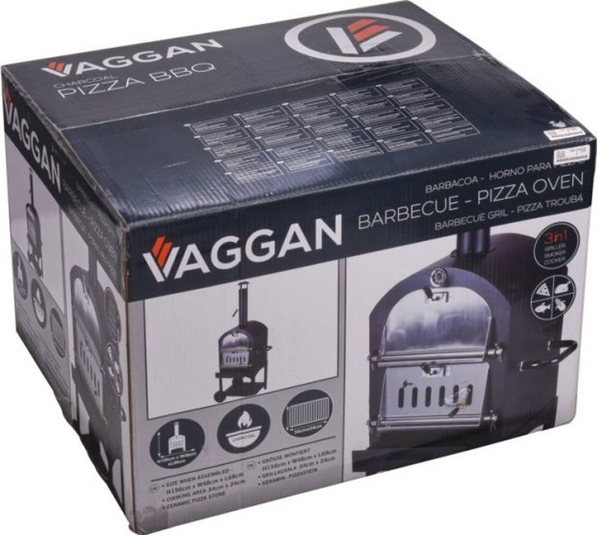 VAGGAN Bbq Pizzaoven In 1/zilver - X85300070 - Zwart