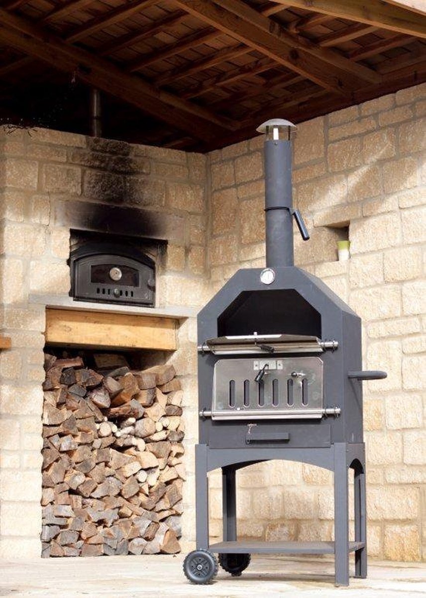 VAGGAN Bbq Pizzaoven In 1/zilver - X85300070 - Zwart