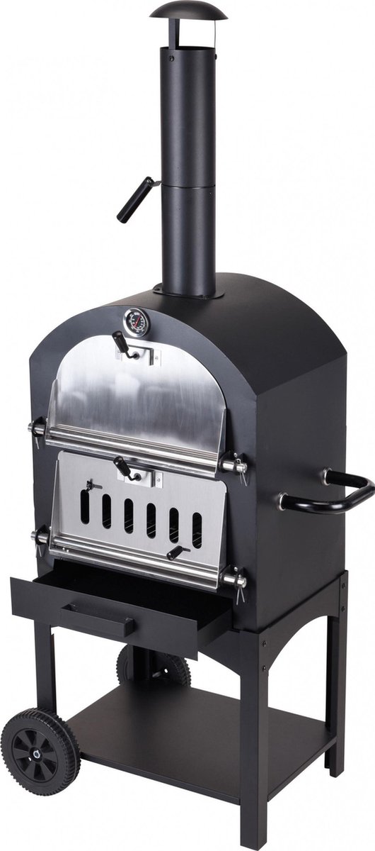 VAGGAN Bbq Pizzaoven In 1/zilver - X85300070 - Zwart