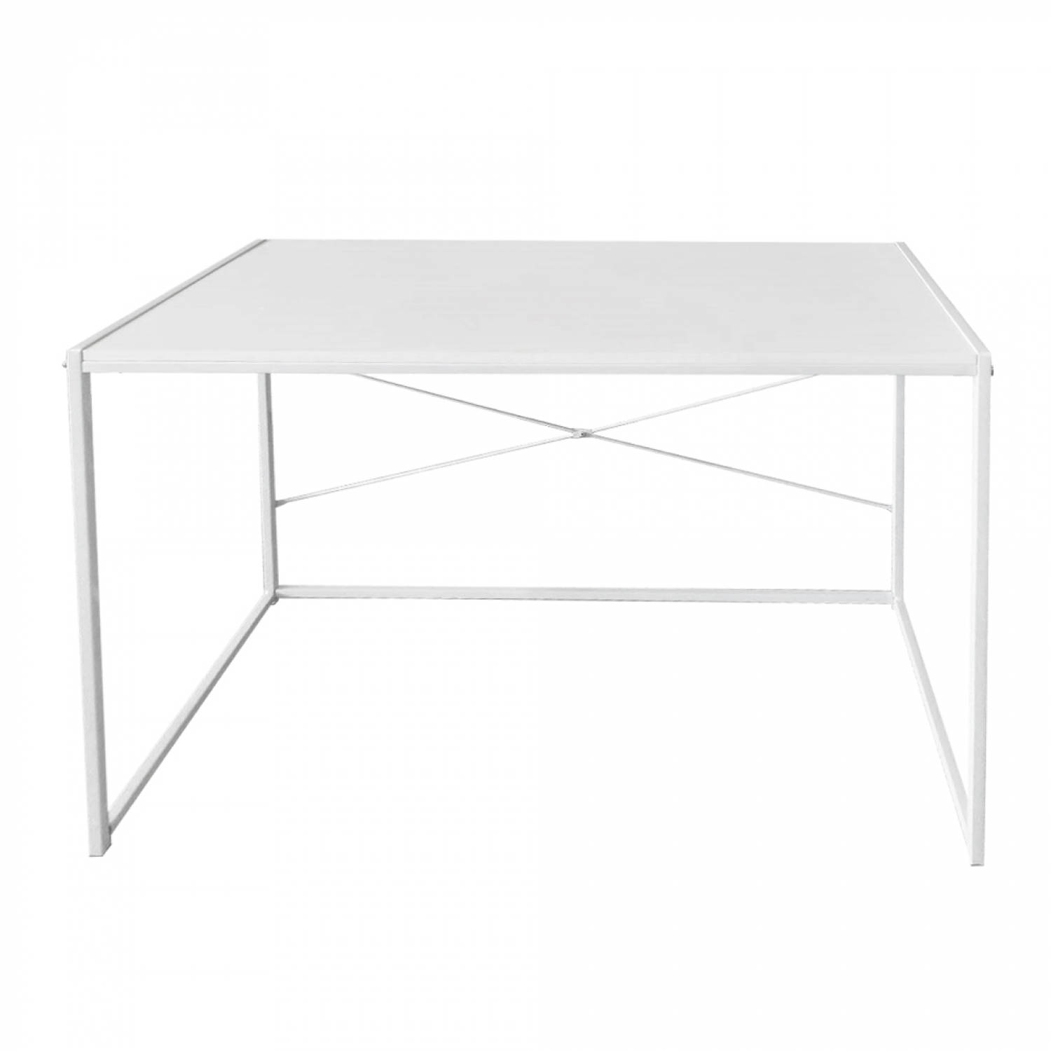 Bureau Stoer - Laptoptafel - Computertafel - Sidetable - Industrieel Design - 100 Cm Breed - - Wit