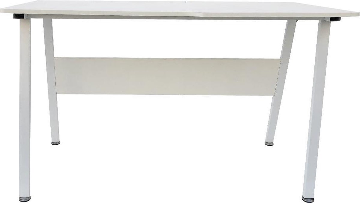 Computertafel Bureau Stoer - Industrieel Modern - 130 Cm Breed - Frame Tafelblad - Wit