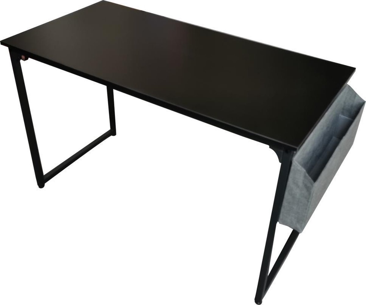 Bureau Stoer - Laptoptafel - Computertafel - Industrieel Vintage - 120 Cm Breed - - Zwart