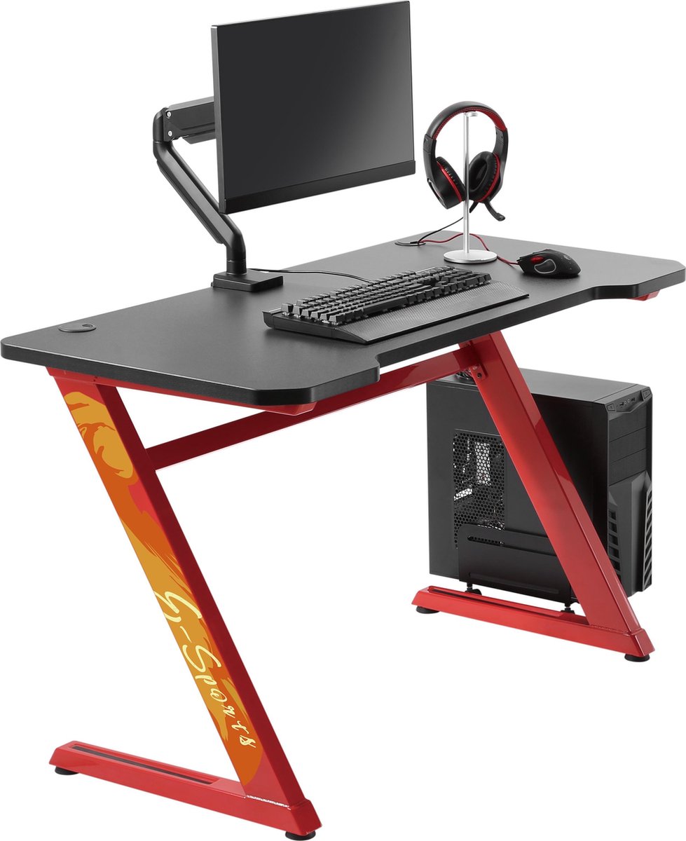 Computer Game Bureau Gaming Desk Thomas Rood Ideaal Voor Uw Game Set Up 120 Cm X 60 Cm - Zwart