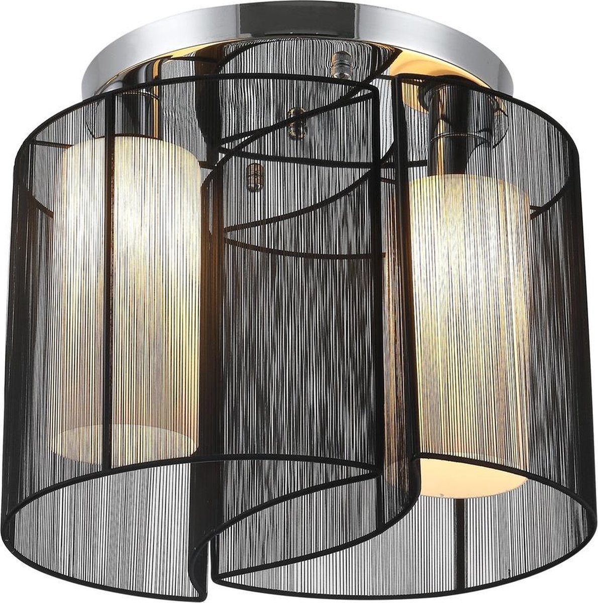 Plafondlamp - 2 X E27 Fitting Ø47,5 X 33h Cm - Zwart