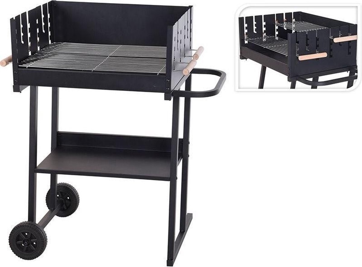 VAGGAN Houtskoolbarbecue - Bbq - Rechthoek - - Zwart