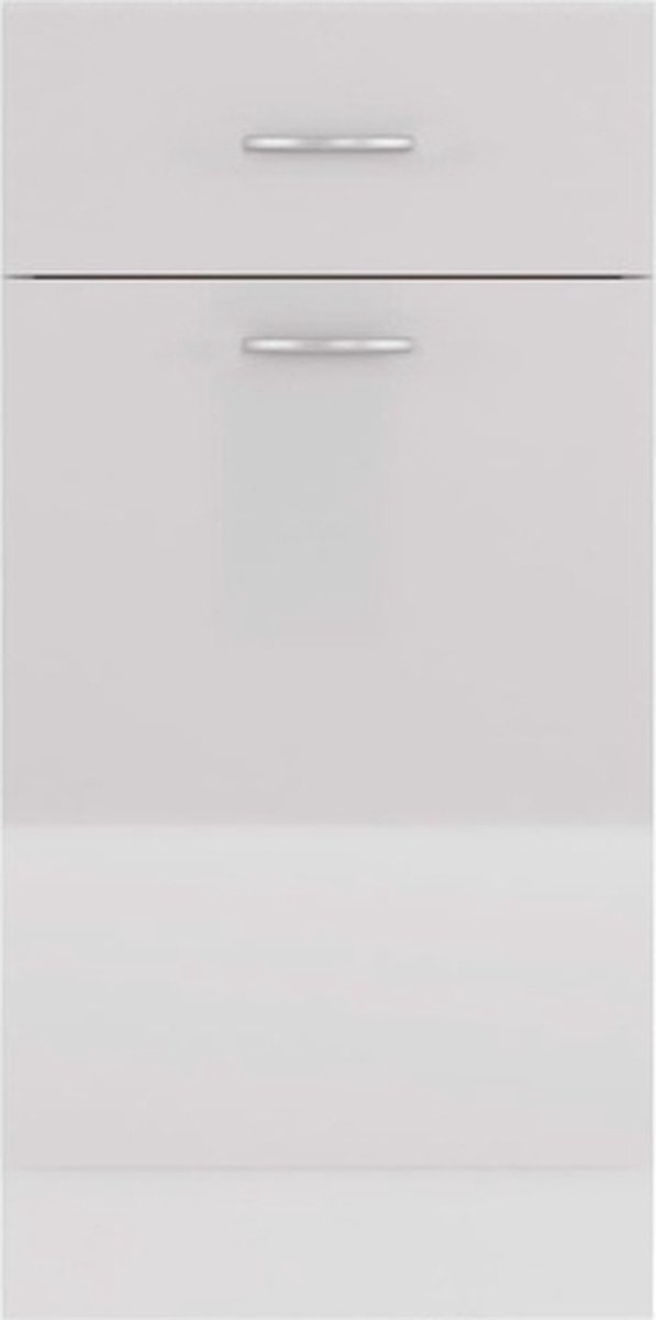 Vidaxl Onderkast Met Lade 40x46x81,5 Cm Spaanplaat Hoogglans - Wit