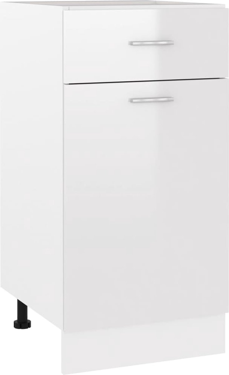 Vidaxl Onderkast Met Lade 40x46x81,5 Cm Spaanplaat Hoogglans - Wit