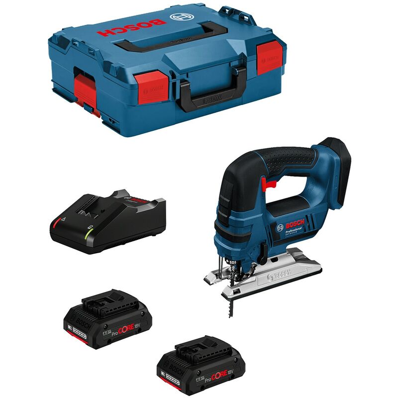 Bosch Sierra de Calar GST 18 V-LI B (2 x 4,0 Ah ProCORE + GAL18V-40 + L-Boxx 136)