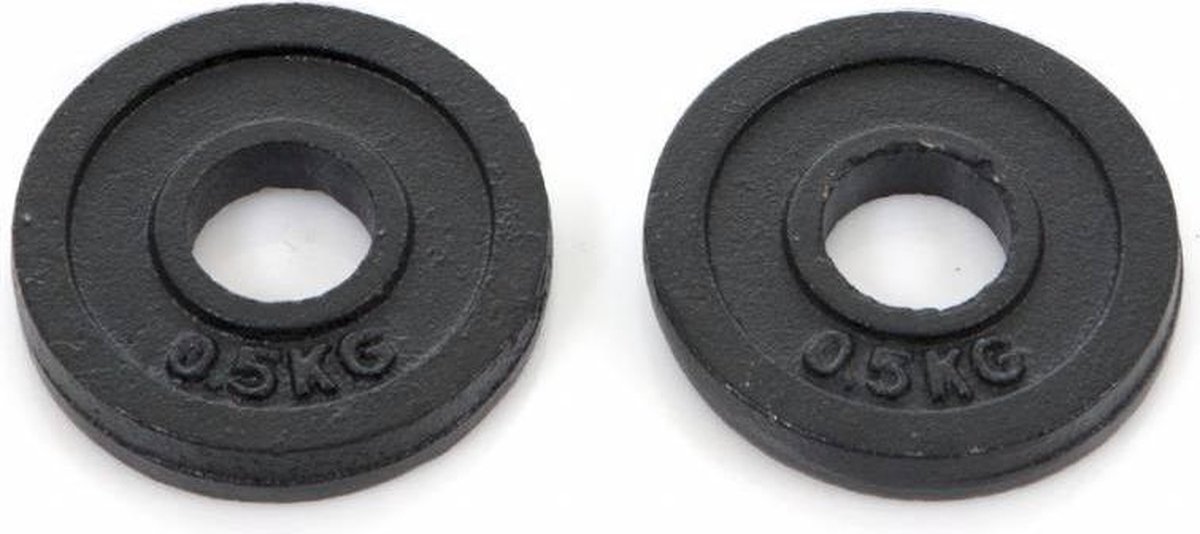 Hammer Fitness Hammer Halterschijven Gietijzer - Met Grepen Vanaf 5 Kg - Hammer 2x 0,5 Kg 2x 1,25 Kg Halterschijven Gietijzer