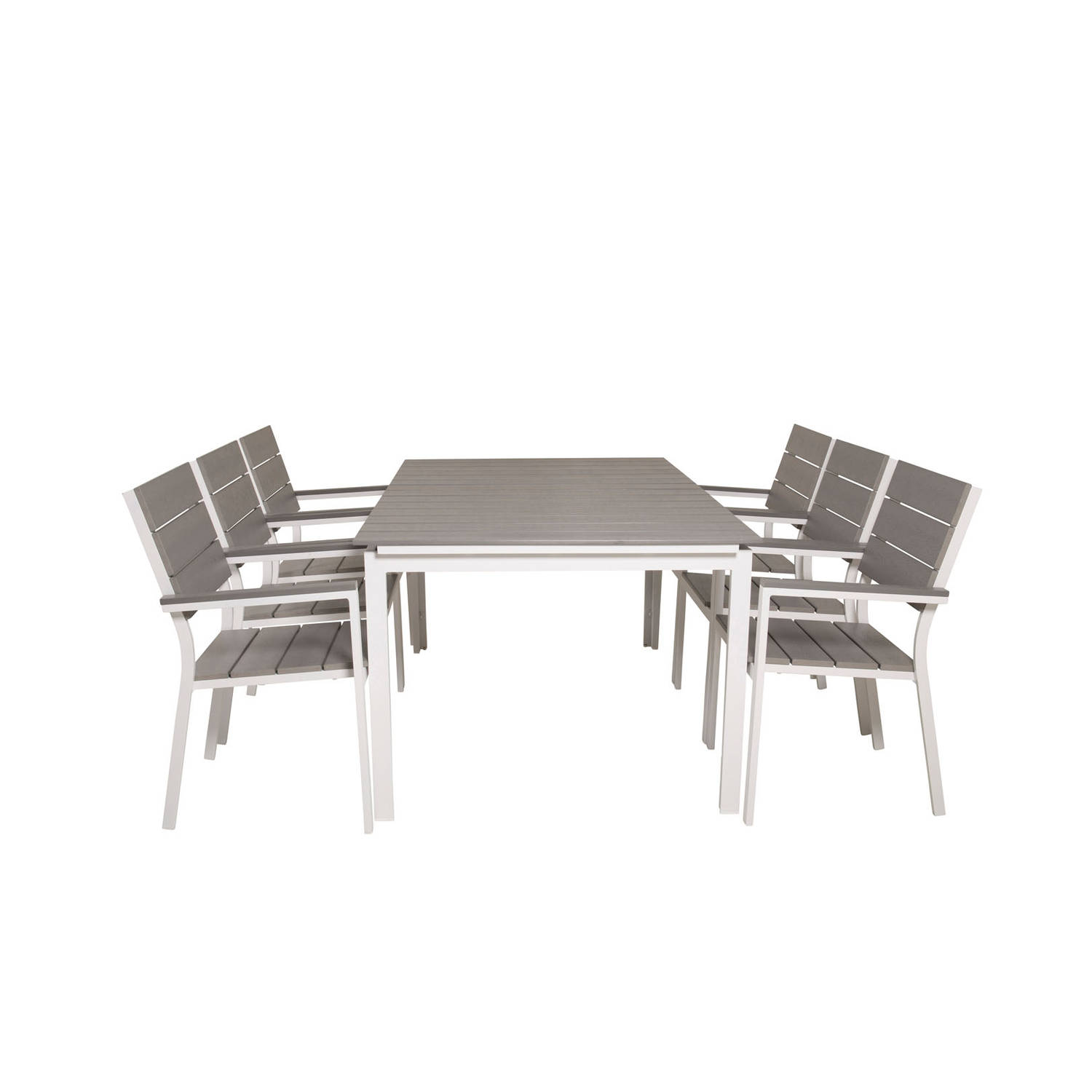 Levels Tuinmeubelset Tafel 100x160/240cm En 6 Stoel Levels,. - Grijs