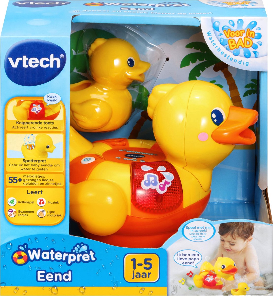 Vtech Waterpret Eend Junior 13,5 X 17, 5 X 16,5 Cm - Geel