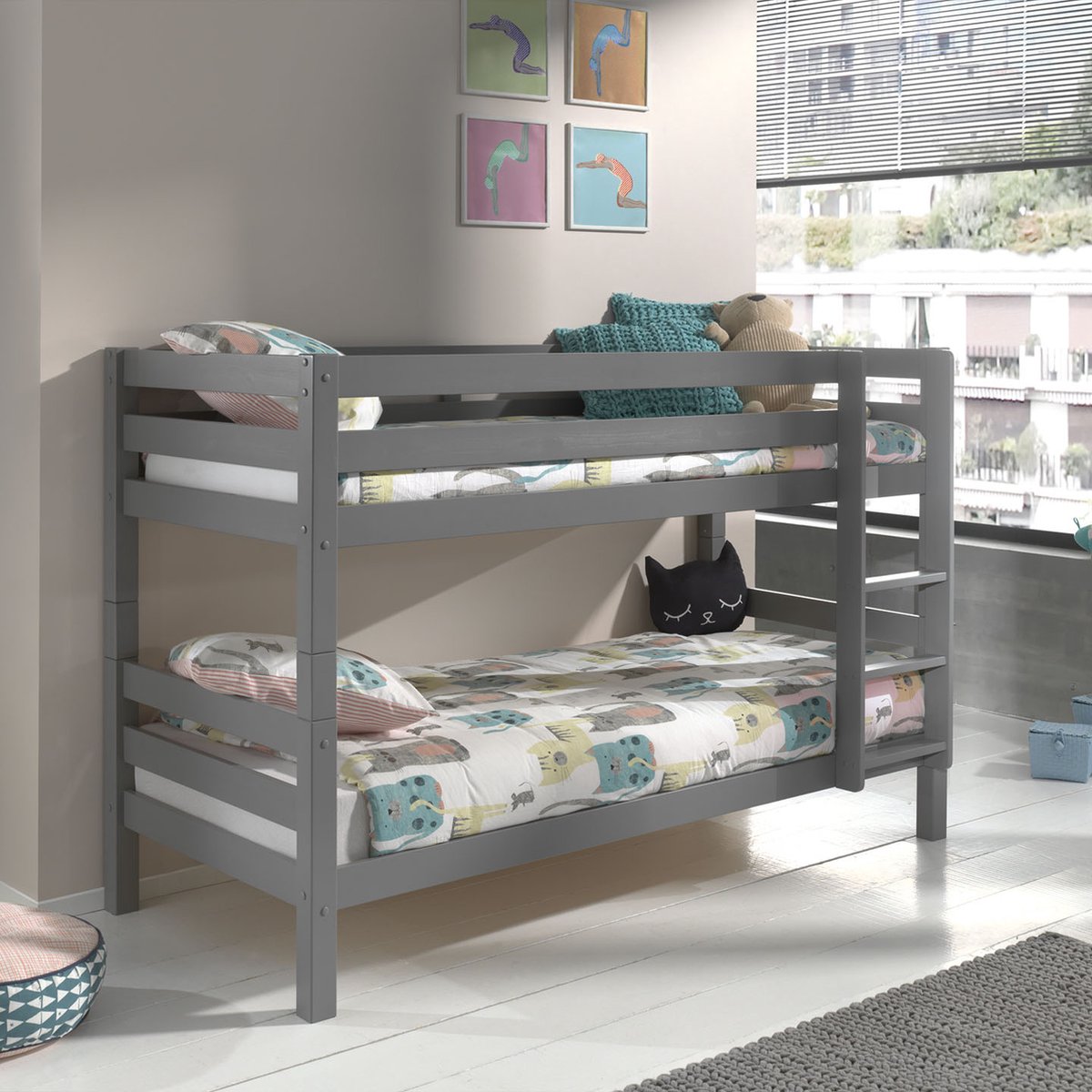 Vipack Pino Stapelbed - H 140 cm - Grijs