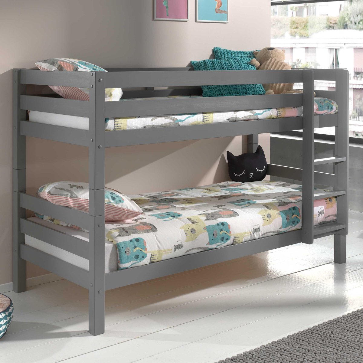 Vipack Pino Stapelbed - H 140 cm - Grijs