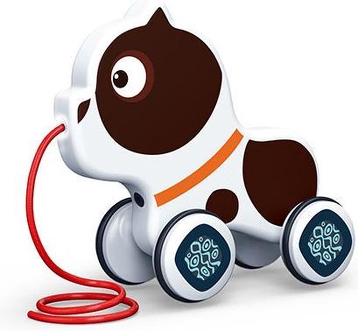 Toi-Toys Trekfiguur Hond/wit 15 Cm - Zwart