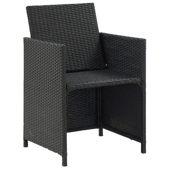 Vidaxl 11-delige Tuinset Met Kussens Poly Rattan - Zwart