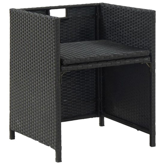 Vidaxl 11-delige Tuinset Met Kussens Poly Rattan - Zwart