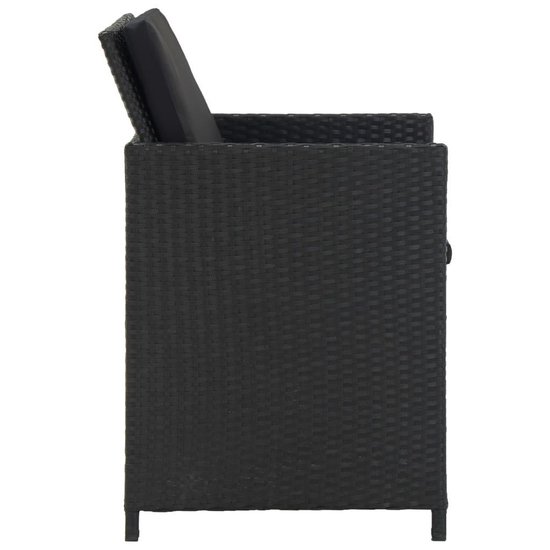 Vidaxl 11-delige Tuinset Met Kussens Poly Rattan - Zwart