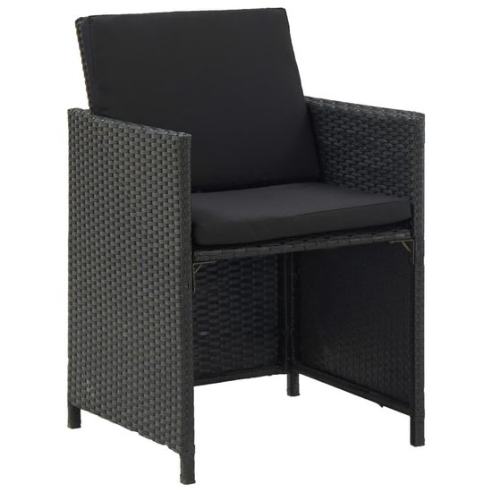 Vidaxl 11-delige Tuinset Met Kussens Poly Rattan - Zwart