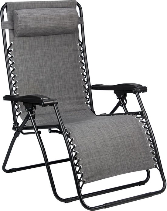 Abbey Camp Campingstoel Chaise Longue Padding 90 X 75 X 112 Cm - Grijs