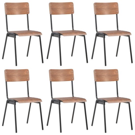 Vidaxl Eetkamerstoelen 6 St Multiplex - Bruin