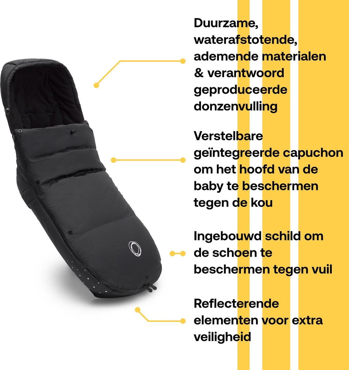 Bugaboo Performance voetenzak winter - Zwart