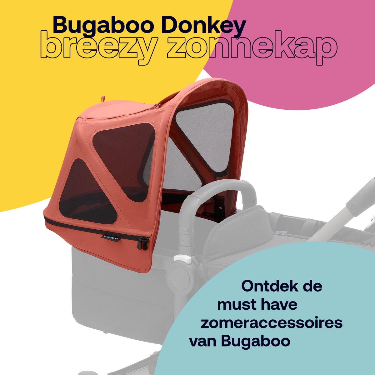 Bugaboo Donkey breezy zonnekap - Rood