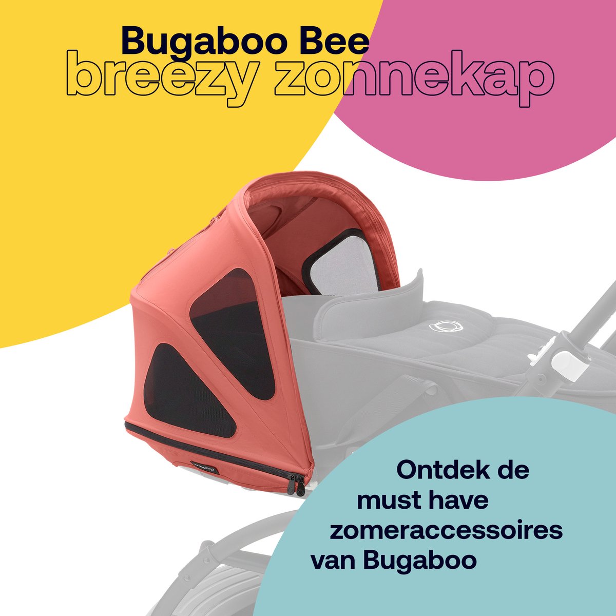 Bugaboo Bee breezy zonnekap - Rood