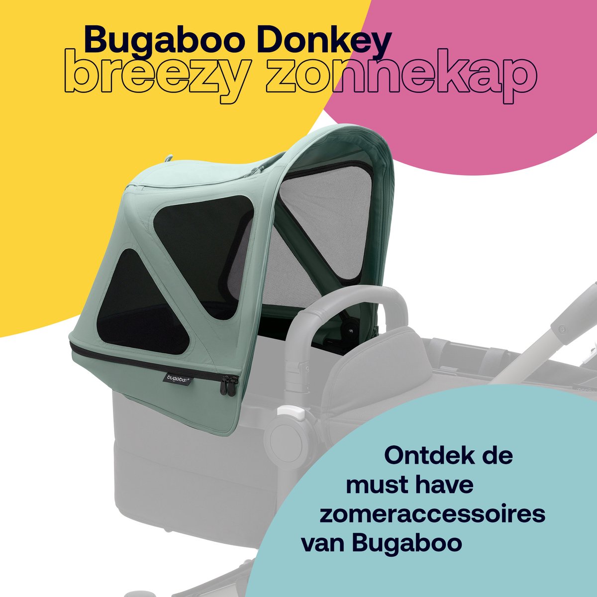 Bugaboo Donkey breezy zonnekap - Groen