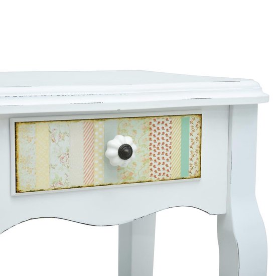 Vidaxl Nachtkastje 40x30x50,5 Cm Hout - Wit