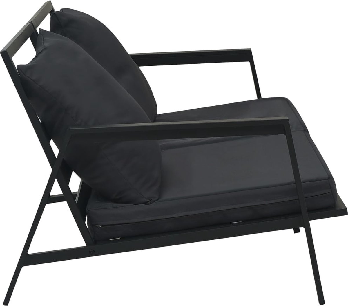 Vidaxl Tuinbank Tweezits Met Kussens Aluminium Donker - Grijs