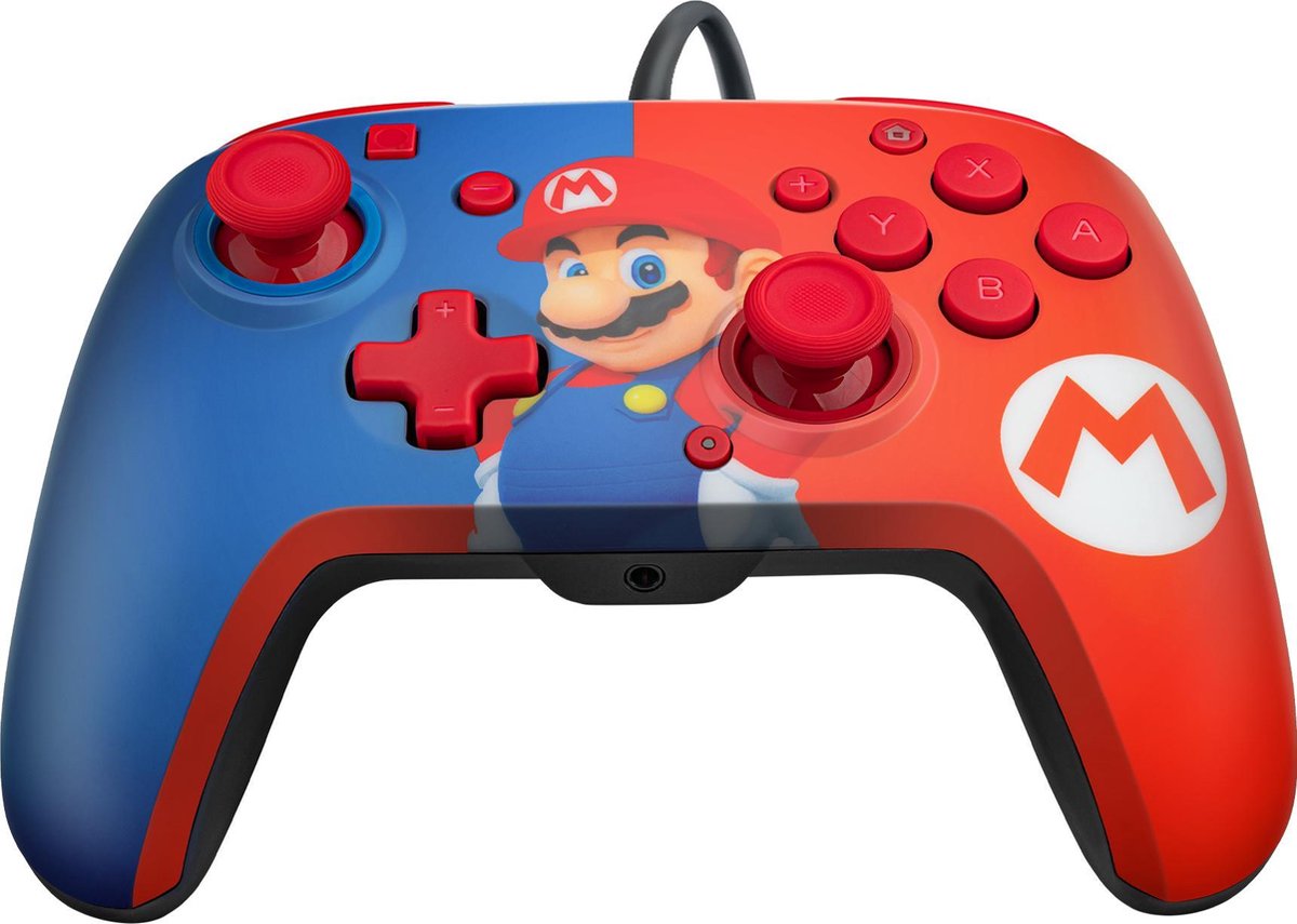 PDP Faceoff Deluxe+ Audio Wired Controller - Mario (Nintendo Sch) - Wit