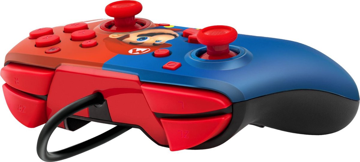 PDP Faceoff Deluxe+ Audio Wired Controller - Mario (Nintendo Sch) - Wit
