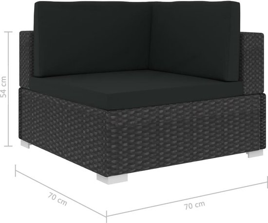 Vidaxl 3-delige Loungeset Met Kussens Poly Rattan - Zwart