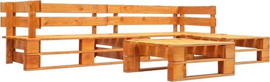 Vidaxl 4-delige Loungeset Pallet Hout Honing - Bruin