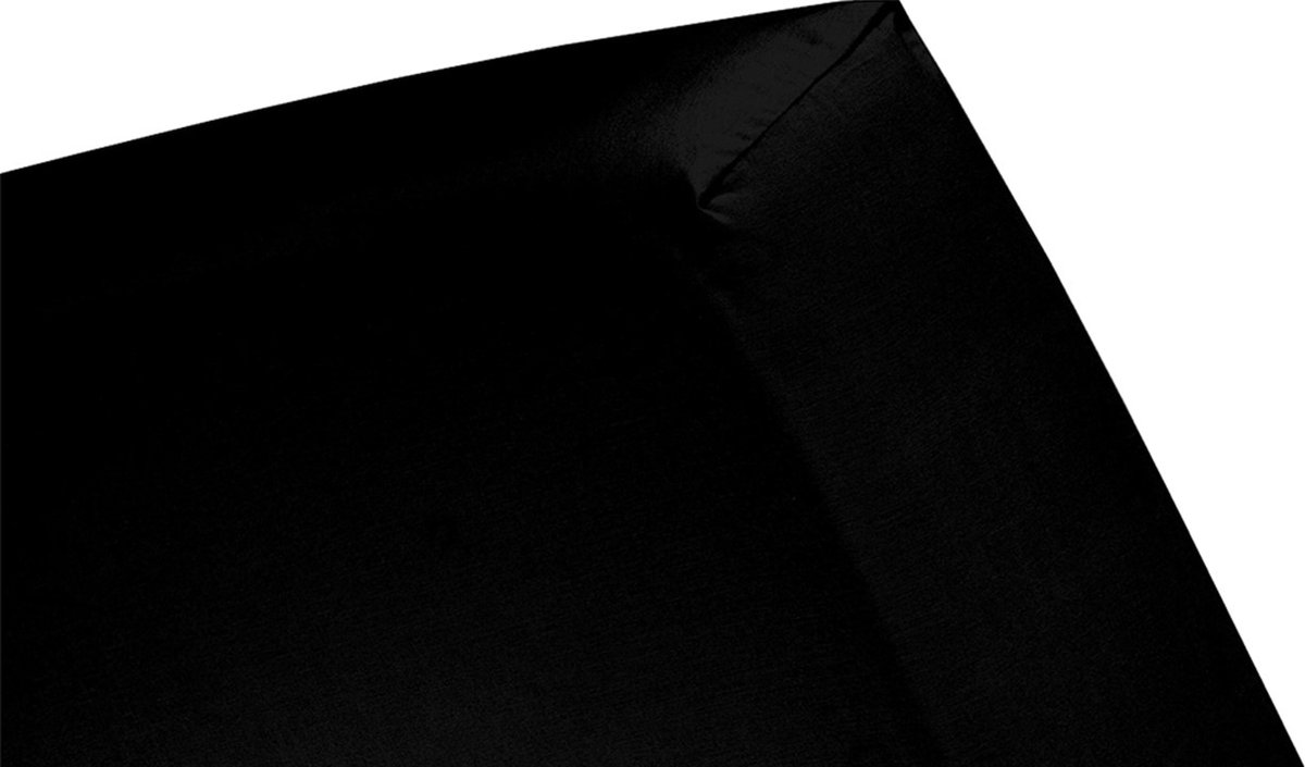 Cinderella Hoeslaken Basic Katoen 40cm Hoekhoogte - Black 180x210cm - Zwart