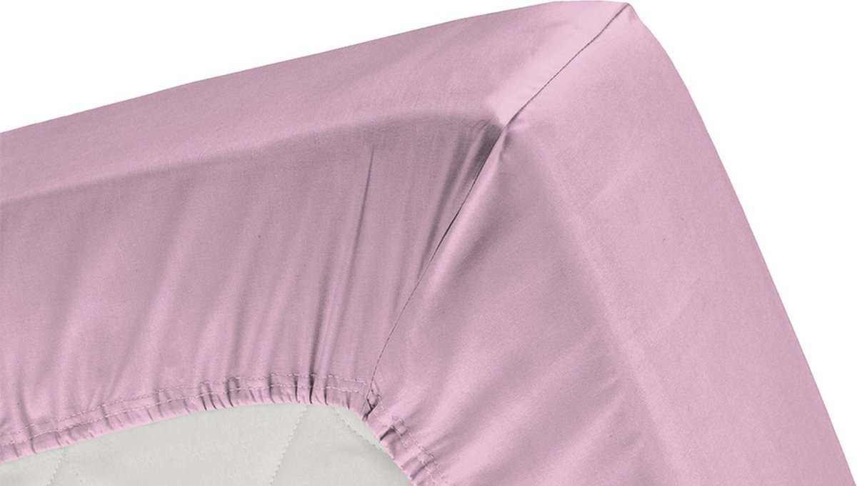 Cinderella Hoeslaken Basic Katoen 40cm Hoekhoogte - Candy 90x200cm - Roze