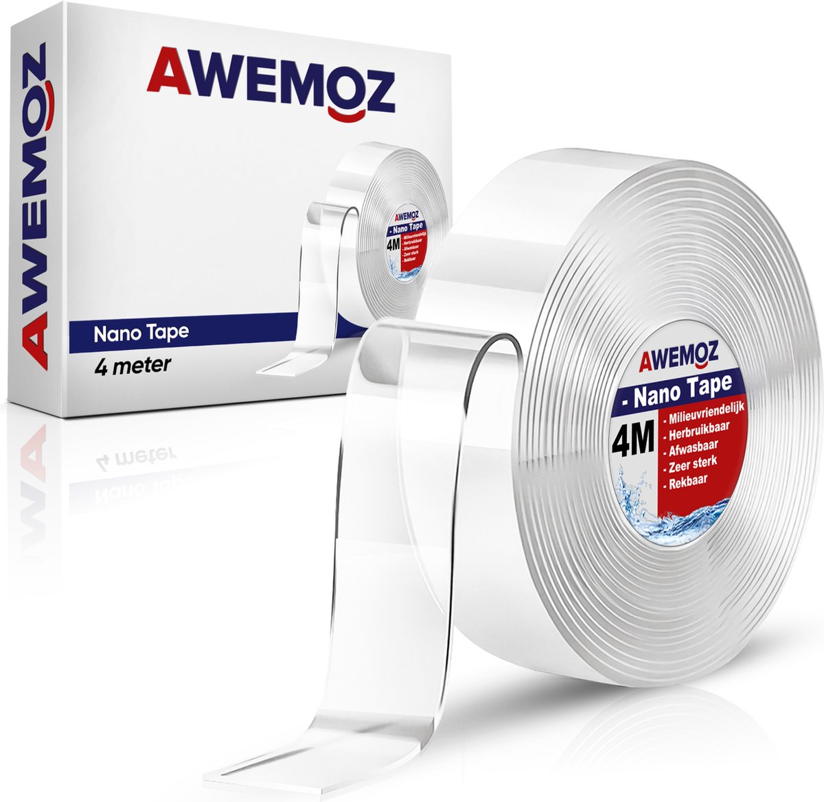 Awemoz Nano Tape - Klussen - 4 Meter - Dubbelzijdig Plakband Extra Sterk - Transparante Dubbelzijdige Tape - Waterdicht